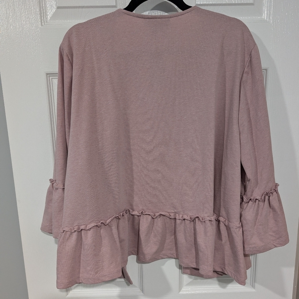 NWT Lane Bryant Mauve Pink Pearl Embellished Open Front Jacket in Size 18/20 - Picture 14 of 14